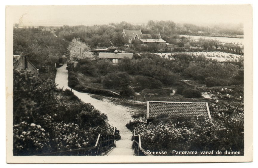 Renesse Panorama vanaf de duinen 1938, Ophalen of Verzenden, 1920 tot 1940, Gelopen, Zeeland