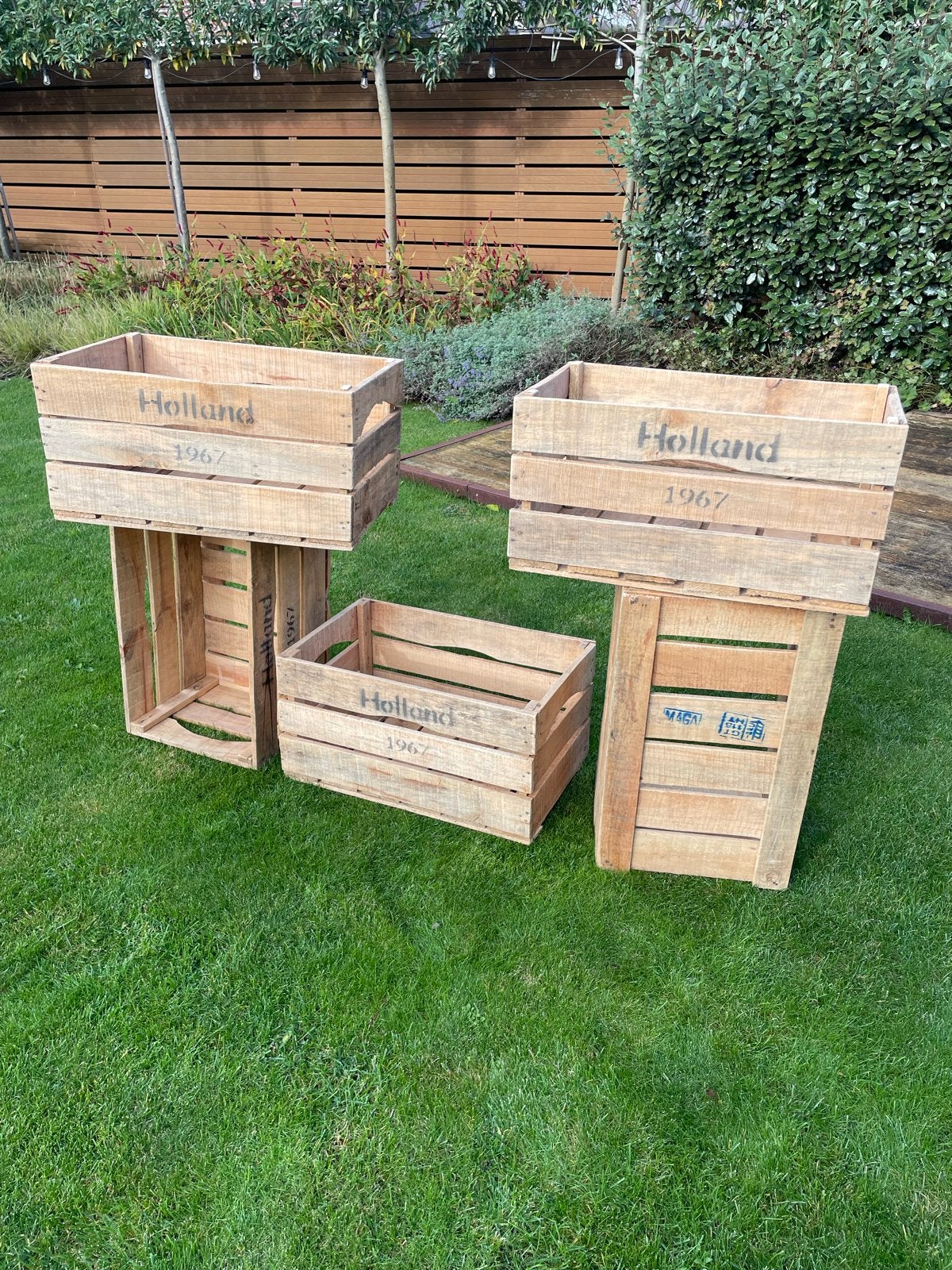 Vintage Houten Kisten 'Holland 1967' - Decoratief & Praktisc, Doe-het-zelf en Verbouw, Ophalen, Gebruikt, 40 tot 60 cm, 50 tot 75 cm
