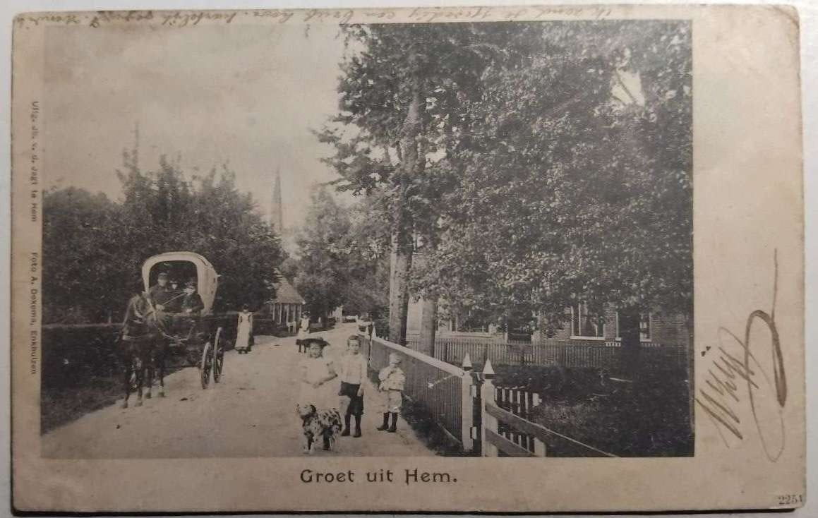 Hem (West-Friesland) ca. 1902 – Huifkar, Foto Dekema, Ophalen of Verzenden, Voor 1920, Gelopen, Noord-Holland