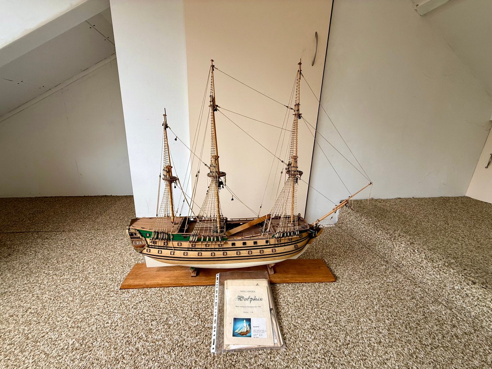 Houten Modelbouwschip Dolphyn (Sergal / Mantua) 1:50, Hobby en Vrije tijd, Modelbouw | Boten en Schepen, Ophalen, Gebruikt