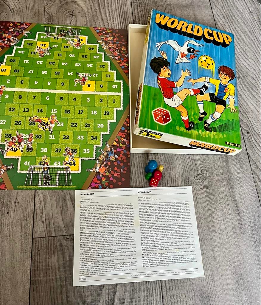 Antiek WK voetbal bordspel, Een of twee spelers, Ophalen of Verzenden, Gebruikt