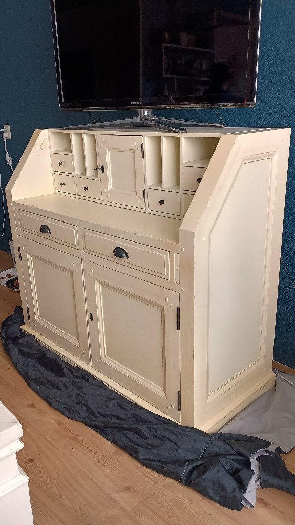 Secretaire, Ophalen, Gebruikt, Wit rustiek