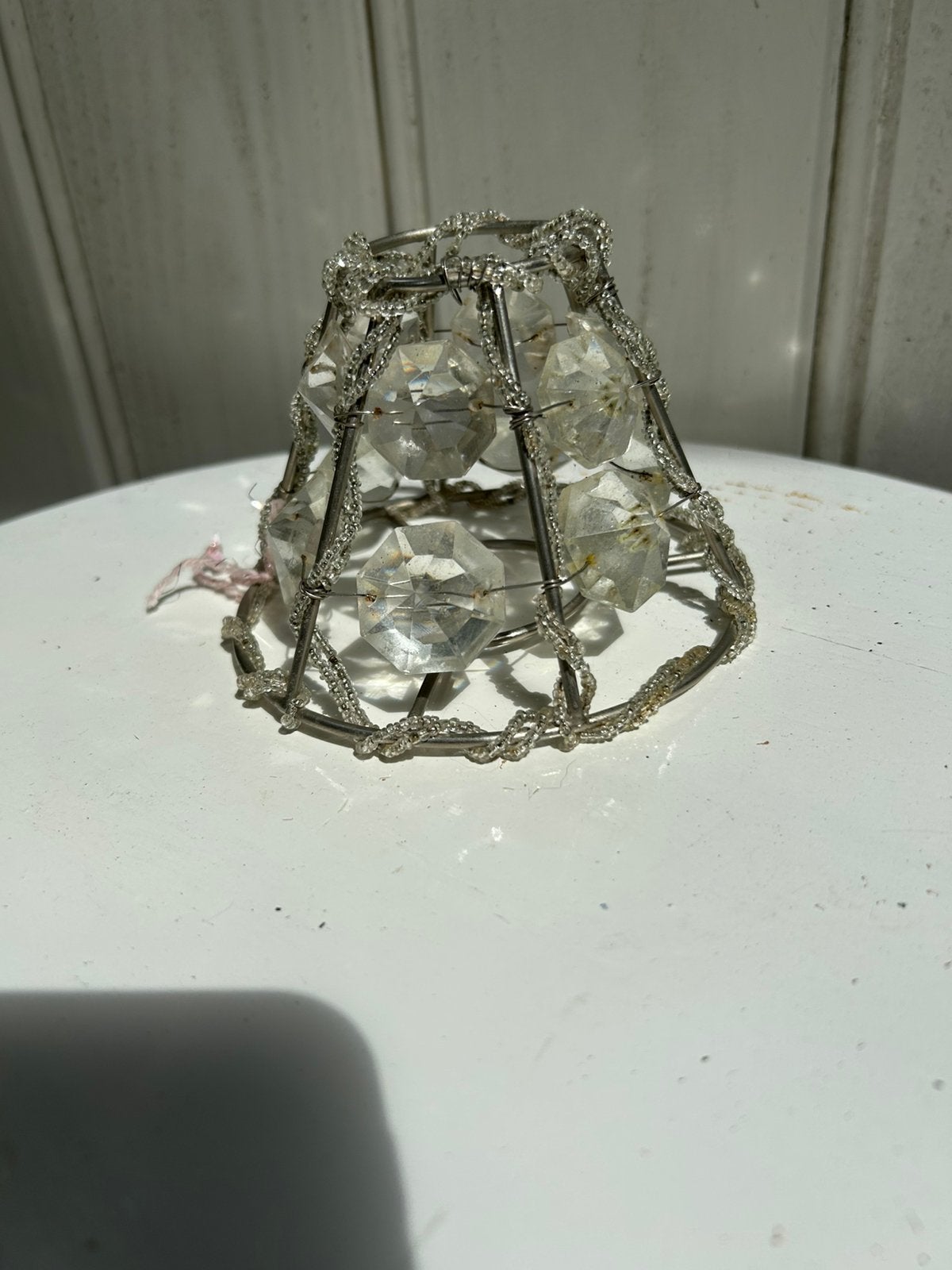 Lampenkapje, kaarsenkapje metaal glas, Ophalen of Verzenden, Zo goed als nieuw, Metaal, Minder dan 50 cm