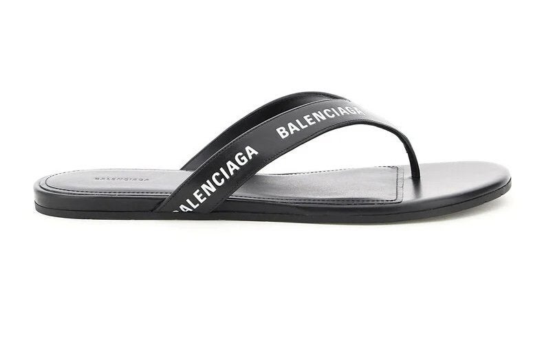 Balenciaga Leren Slippers Maat 38, Ophalen, Zo goed als nieuw, Zwart