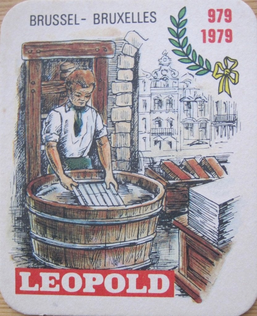 bierviltje van Leopold - Brussel - 1979, Verzamelen, Ophalen of Verzenden, Zo goed als nieuw, Viltje(s), Overige merken