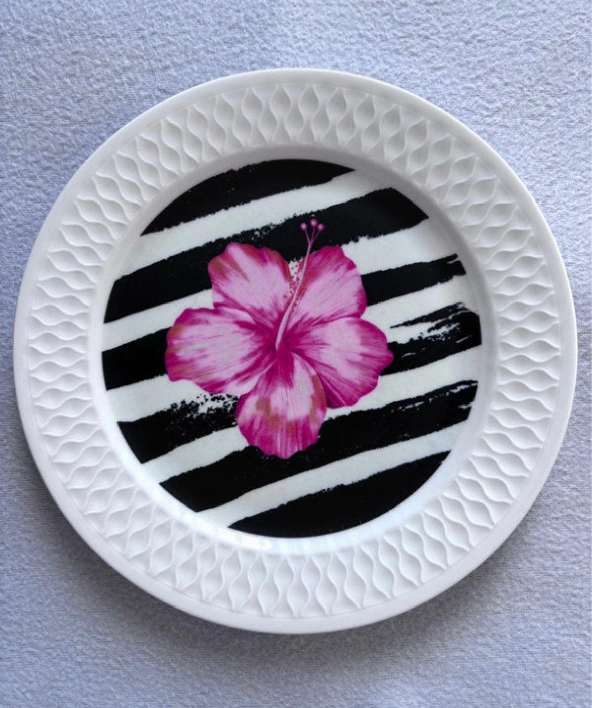Wandbord bloem 21 cm, Ophalen of Verzenden, Zo goed als nieuw, 10 cm of meer, Overige materialen