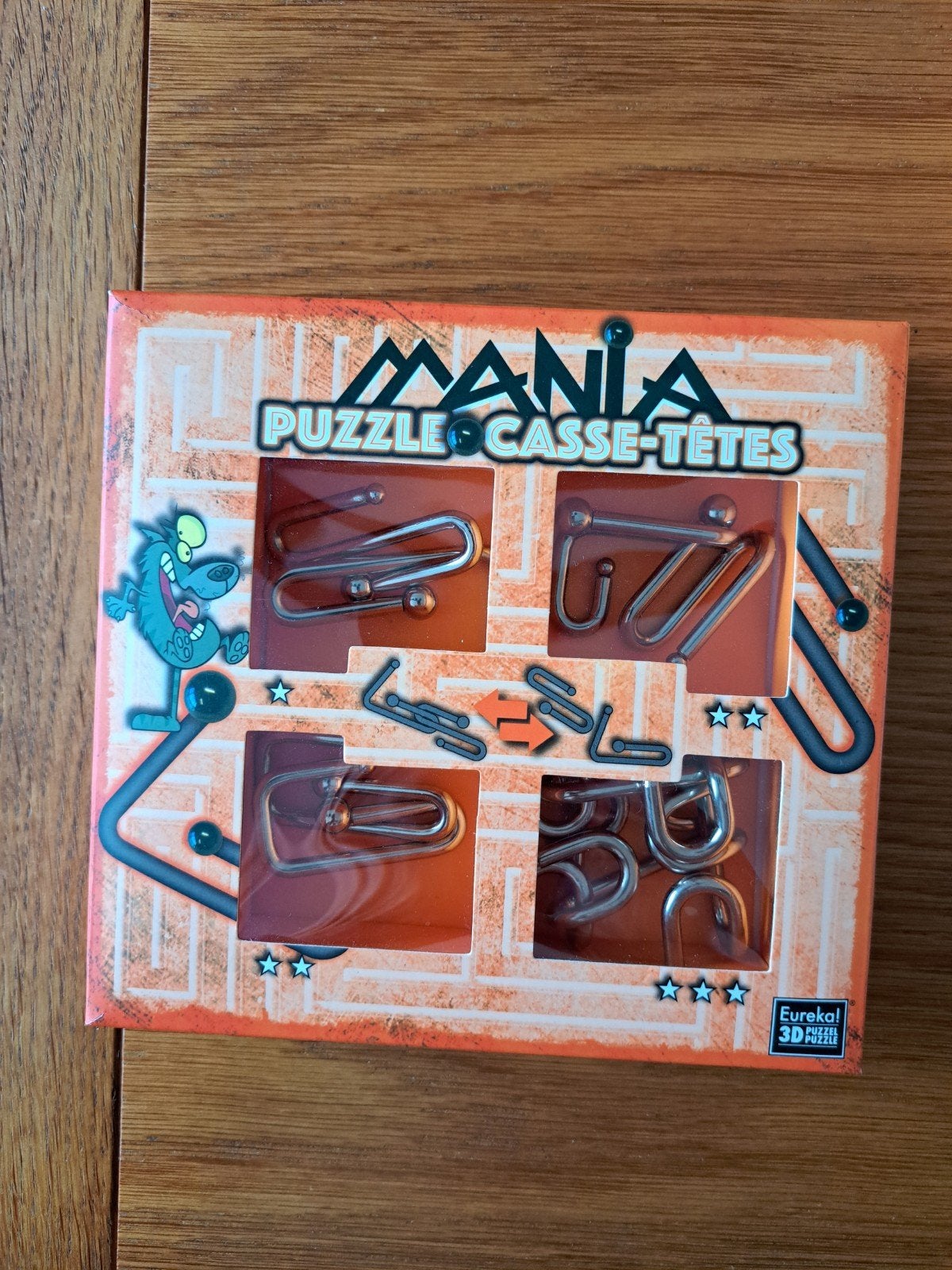 Nieuw 3D EUREKA metal puzzle MANIA ORANGE 1, 2, 3 sterren, Ophalen of Verzenden, Nieuw, Rubik's of 3D-puzzel