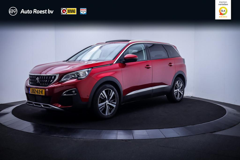 Peugeot 5008 1.2T 7P ALLURE EXCLUSIEF PANO | LEDER | MEMORY, Parkeersensor, Gebruikt, Zwart, 1199 cc