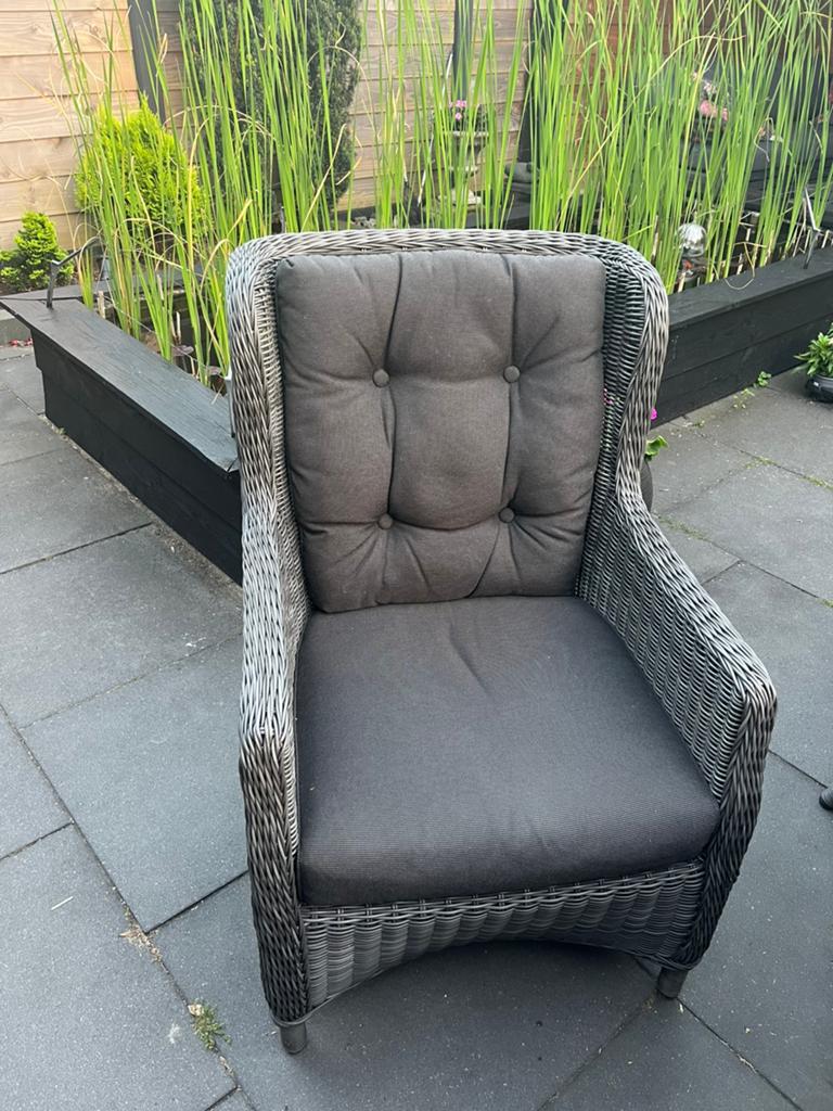 4x Loungestoel Falkenberg grijs ( Jysk), Tuin en Terras, Tuinsets en Loungesets, Ophalen, 4 zitplaatsen, Kunststof, Zo goed als nieuw
