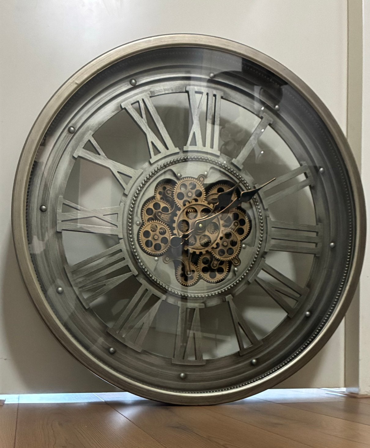 Industriële klok, Huis en Inrichting, Ophalen, Wandklok, Stil uurwerk, Analoog