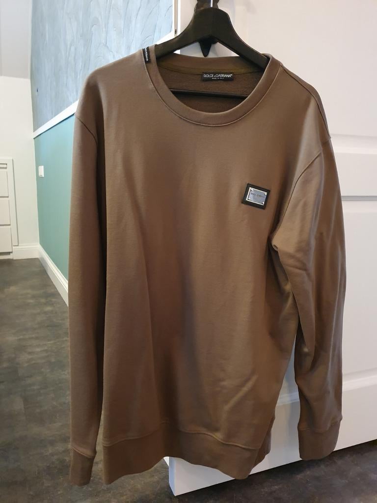 Dolce & Gabbana Brown Logo Crew Neck Pullover Sweater, Kleding | Heren, Truien en Vesten, Dolce & Gabbana, Bruin, Ophalen of Verzenden