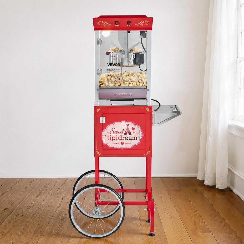 Popcornmachine te huur met onderstel!, Hobby en Vrije tijd, Feestartikelen | Verhuur, Overige, Ophalen of Verzenden