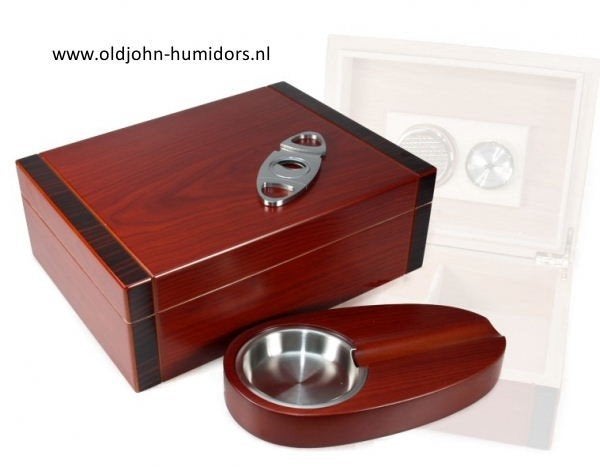 HUMIDOR GIFTSET STARTSET KERSEN/ZWART BICOLOR BOOKWILL  h71, Verzenden, Nieuw, Tabaksdoos of Verpakking