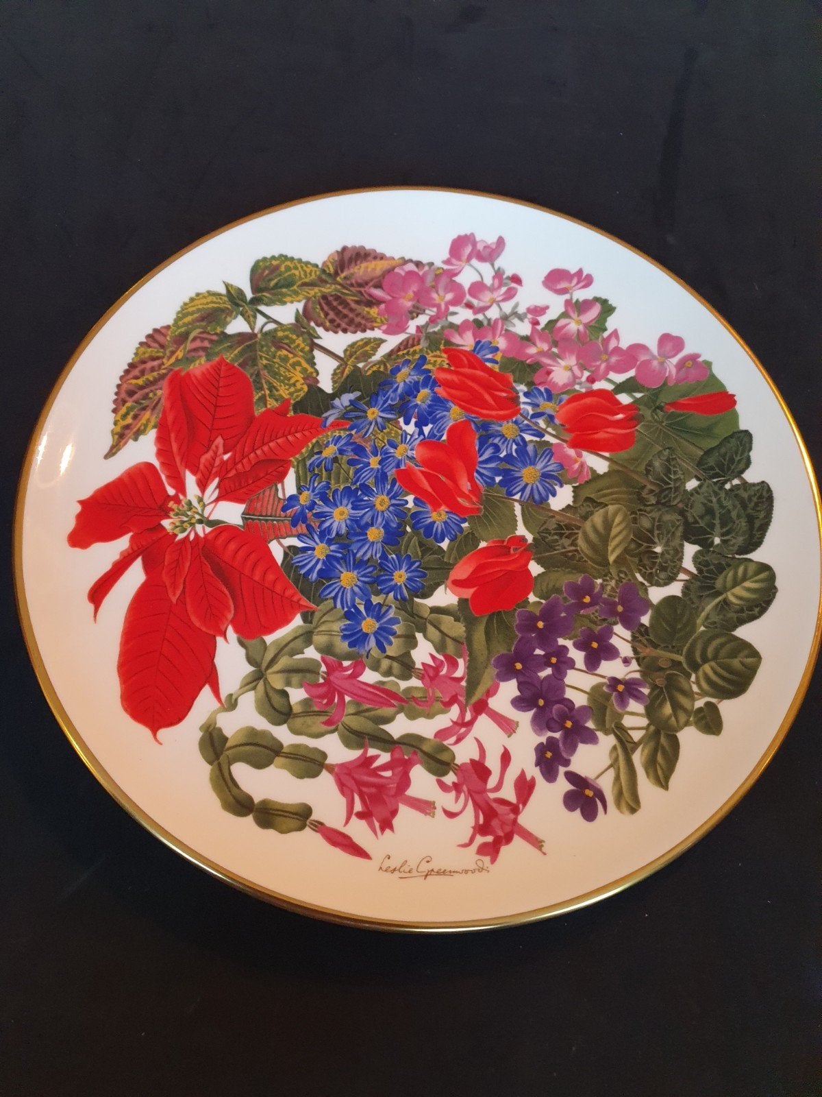 Franklin Porcelain 'Flowers of the Year' December9 bord, Ophalen of Verzenden