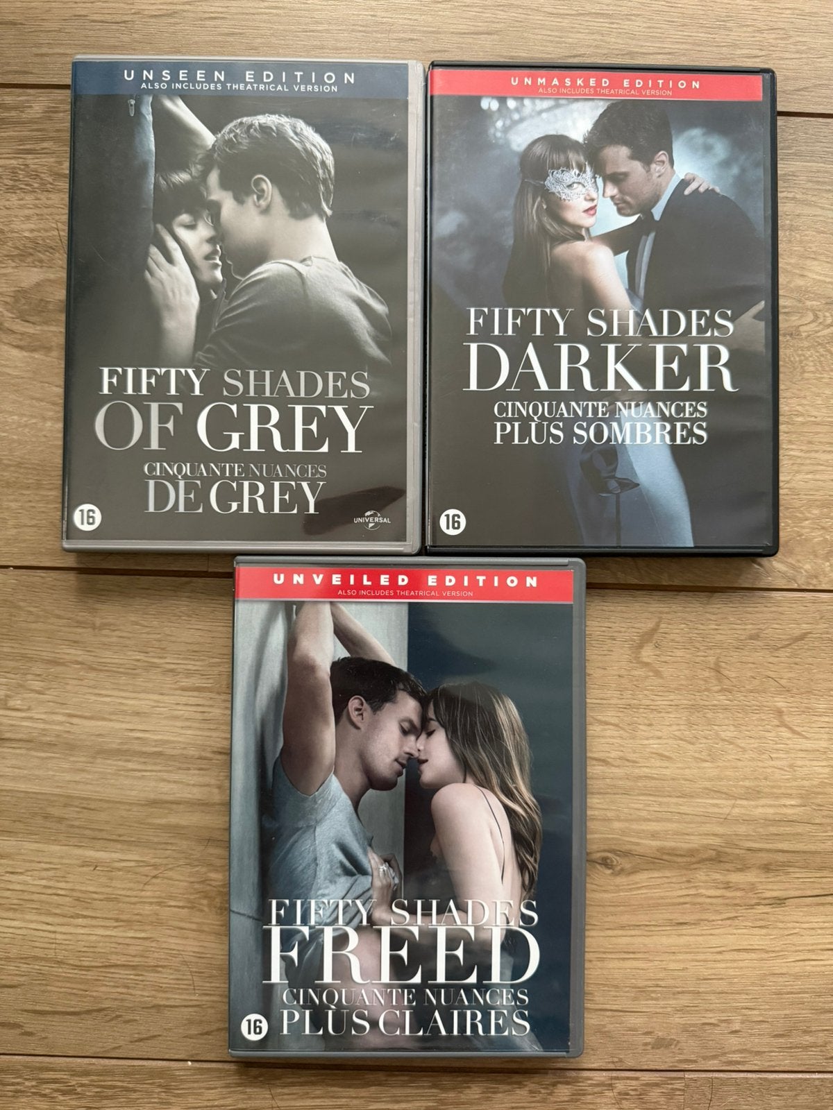 Zgan Fifty Shades trilogie, Grey, Darker, Freed, Engels, Vanaf 16 jaar, Ophalen of Verzenden, Zo goed als nieuw