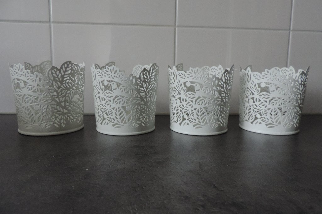 Twee witte waxinelichtje houders van IKEA, Ophalen, Overige materialen, Wit, IKEA