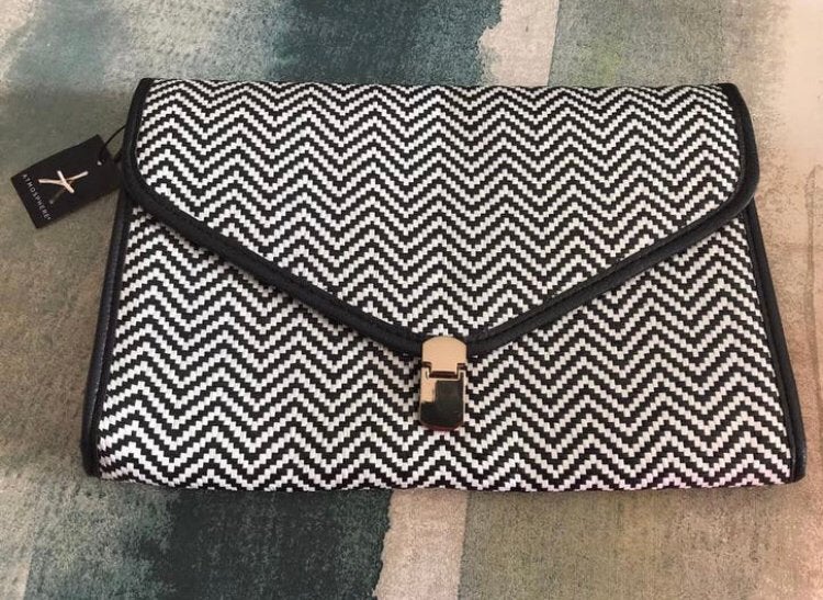 Nieuw zwart wit hand tas clutch, Verzenden, Nieuw, Zwart, Handtas