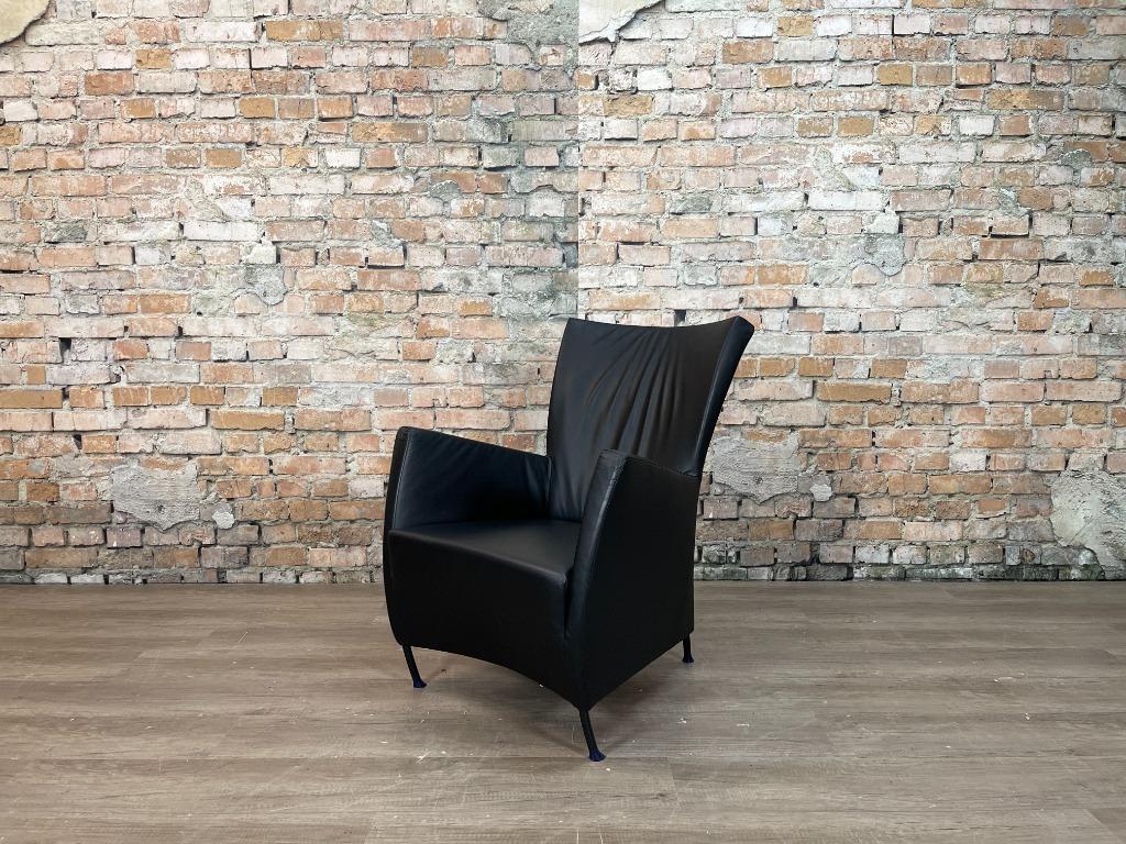 Montis Windy zwart bij TheReSales, Huis en Inrichting, Fauteuils, 75 tot 100 cm, Ophalen of Verzenden, Zo goed als nieuw, Leer