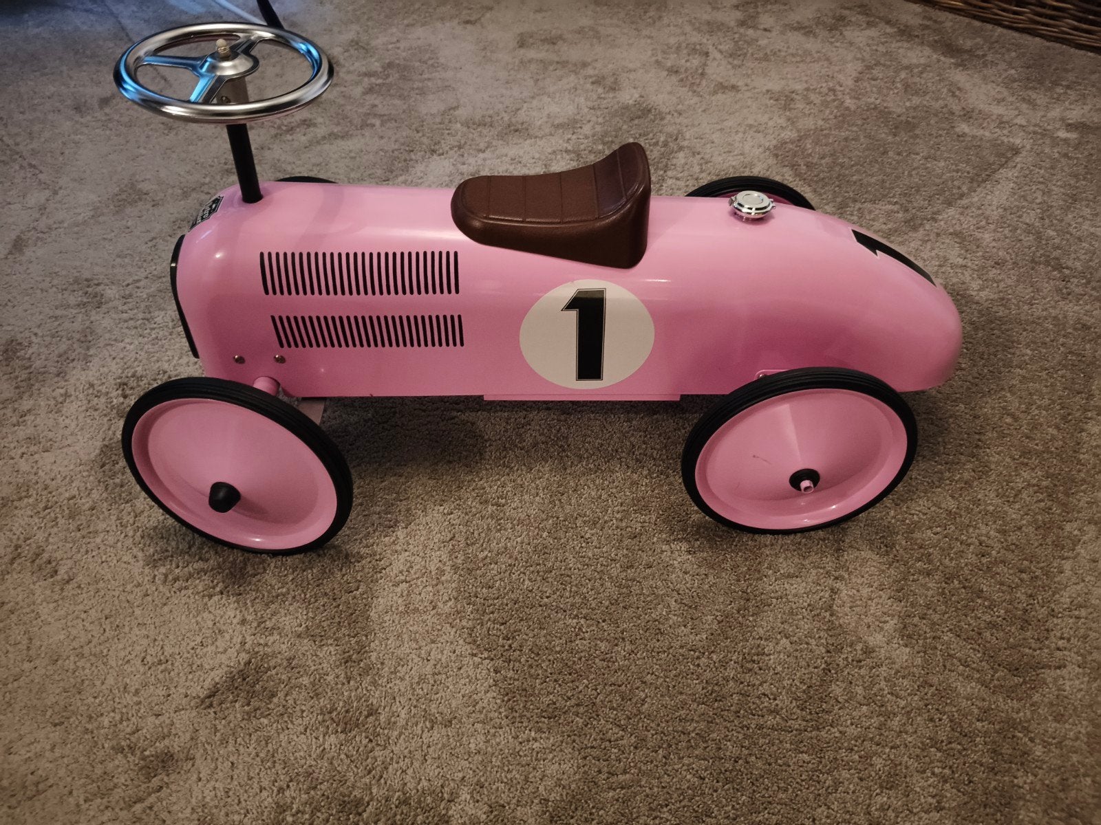 Roze Retro Racer Loopauto - Zo goed als nieuw, Ophalen, Zo goed als nieuw