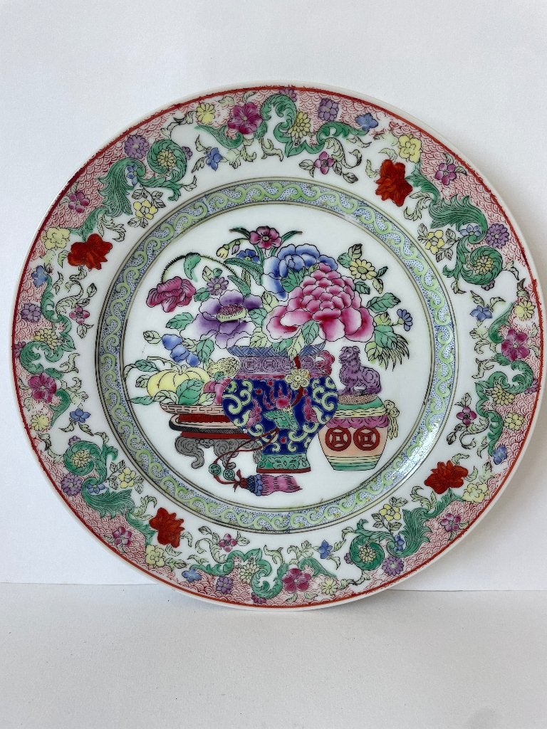 Vintage Chinees bord Da Qing Qianlong Famille Rose stijl, Antiek en Kunst, Antiek | Porselein, Ophalen of Verzenden