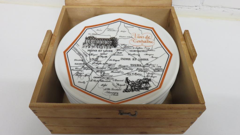 PORCELAINE d’Auteuil Paris.  6 leuke wijn / kaasbordjes, Ophalen