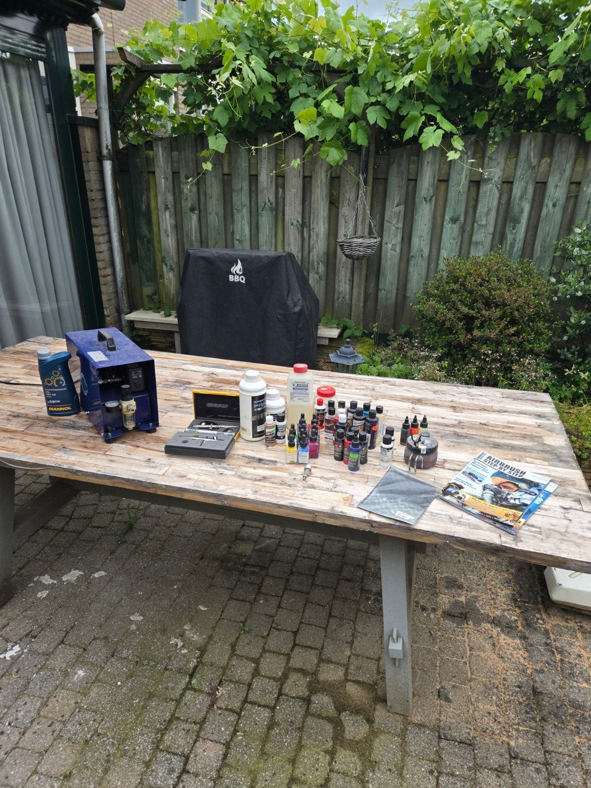 Complete Airbrush Set: Compressor, Pistolen en Verf, Ophalen of Verzenden