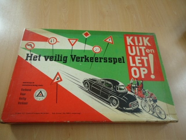 KIJK UIT en LET OP! Het Veilig Verkeersspel, jaren 60, Vijf spelers of meer, Ophalen of Verzenden, Gebruikt, N.V. Smeets & Schippers