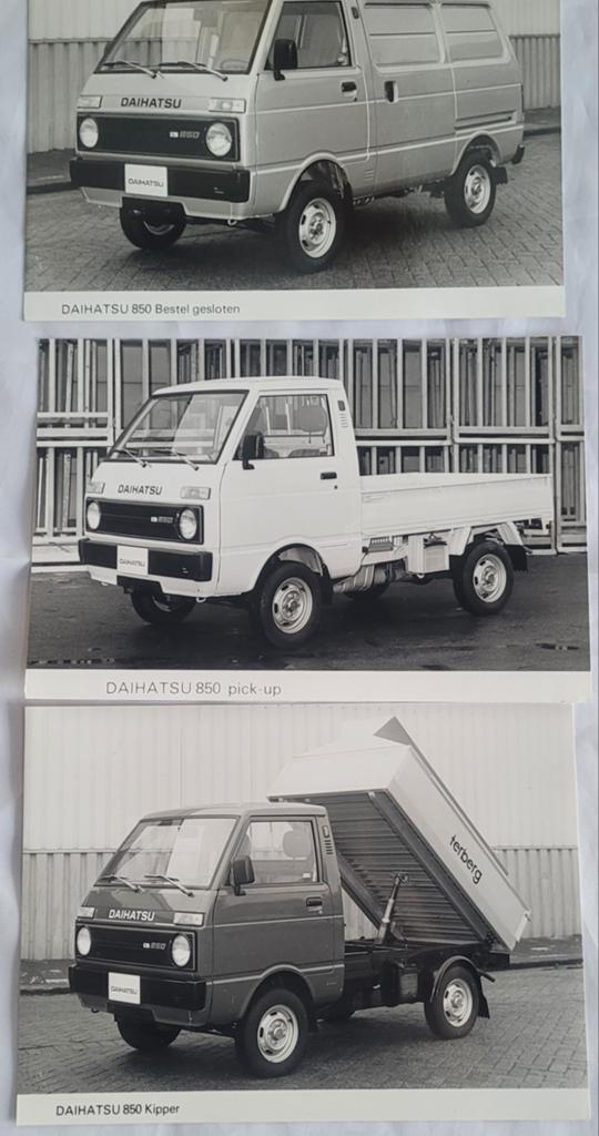 DAIHATSU BESTELWAGENS 3 OUDE RECLAME FOTO'S, Auto diversen, Handleidingen en Instructieboekjes, Ophalen of Verzenden
