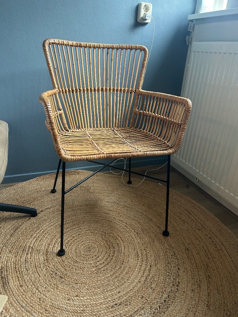 Rotan stoel, Huis en Inrichting, Ophalen, Bruin, Zo goed als nieuw, Eén