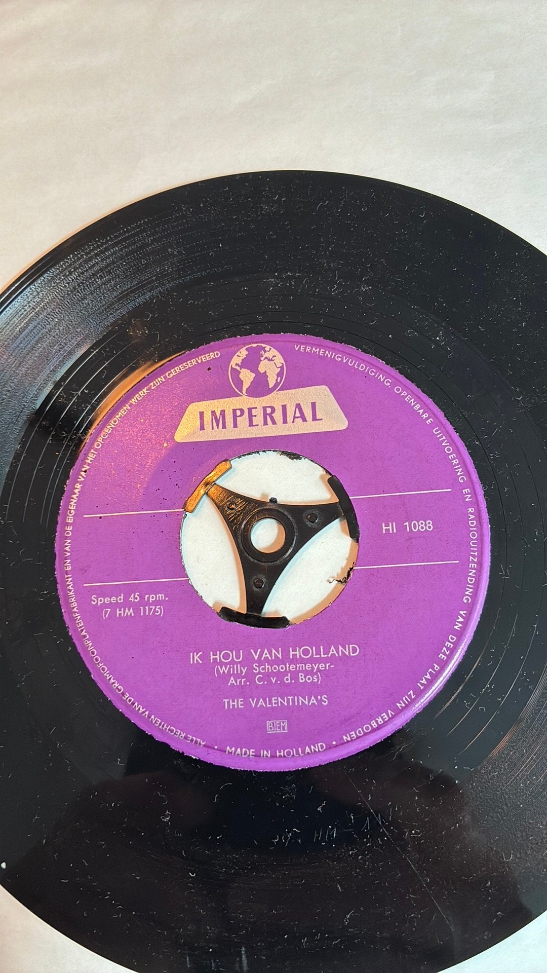 The Valentina's  – Ik Hou Van Holland (Single) (1961), Gebruikt, 7 inch, Overige typen, Nederlandstalig