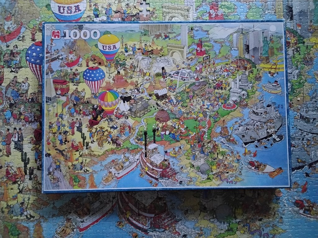 Jan van Haasteren puzzel 'U.S.A.', Ophalen, 500 t/m 1500 stukjes, Zo goed als nieuw, Legpuzzel