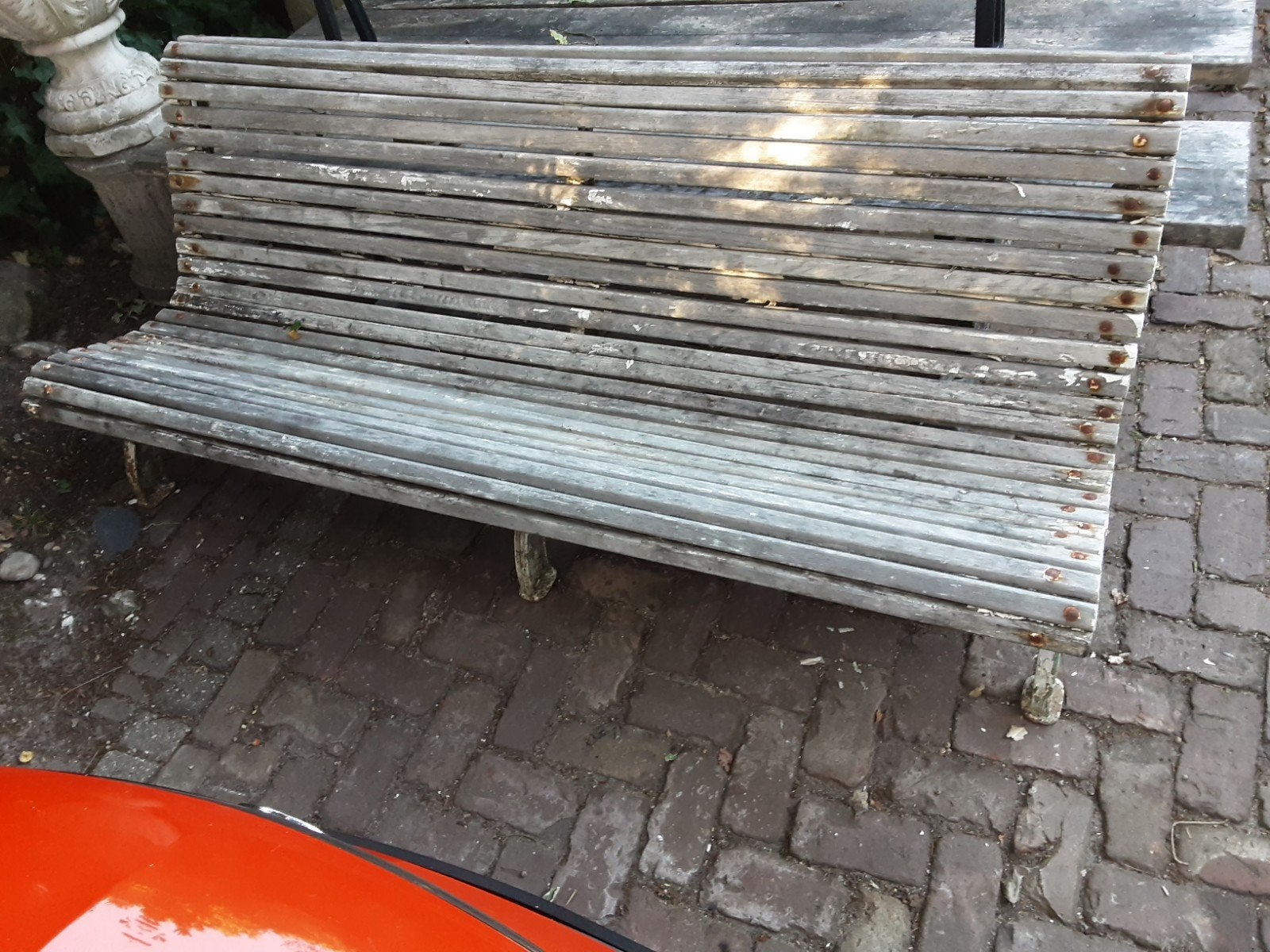 Gietijzeren tuinbank opknapper, Tuin en Terras, Ophalen, Gebruikt, IJzer, Sierhekwerk