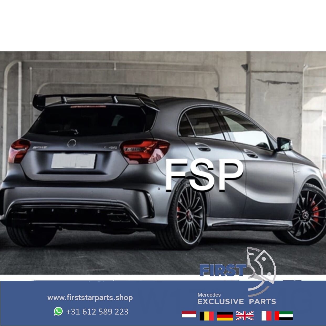 W176 FACELIFT ACHTERBUMPER AERO SPOILER SET L/R Meredes A KL, -, -, -