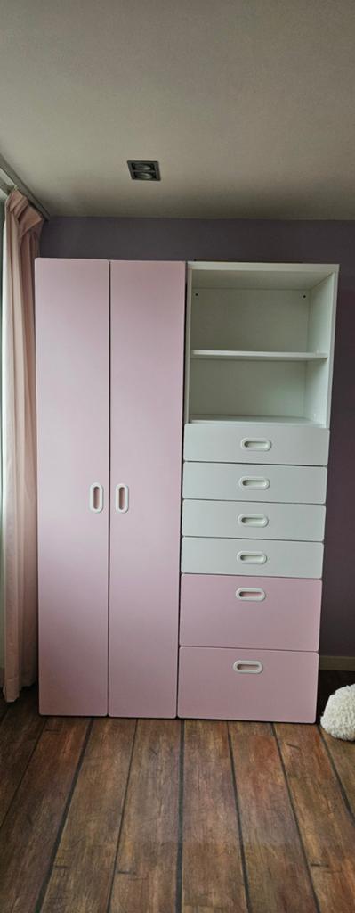 IKEA STUVA / FRITIDS kinderkast roze wit compleet, Kinderen en Baby's, Kinderkamer | Commodes en Kasten, Zo goed als nieuw, Kast