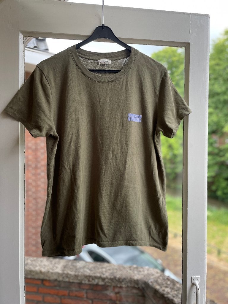 groen logo T-shirt American Vintage mt L (M) zacht, Kleding | Dames, T-shirts, Verzenden, Maat 42/44 (L), Korte mouw, American Vintage