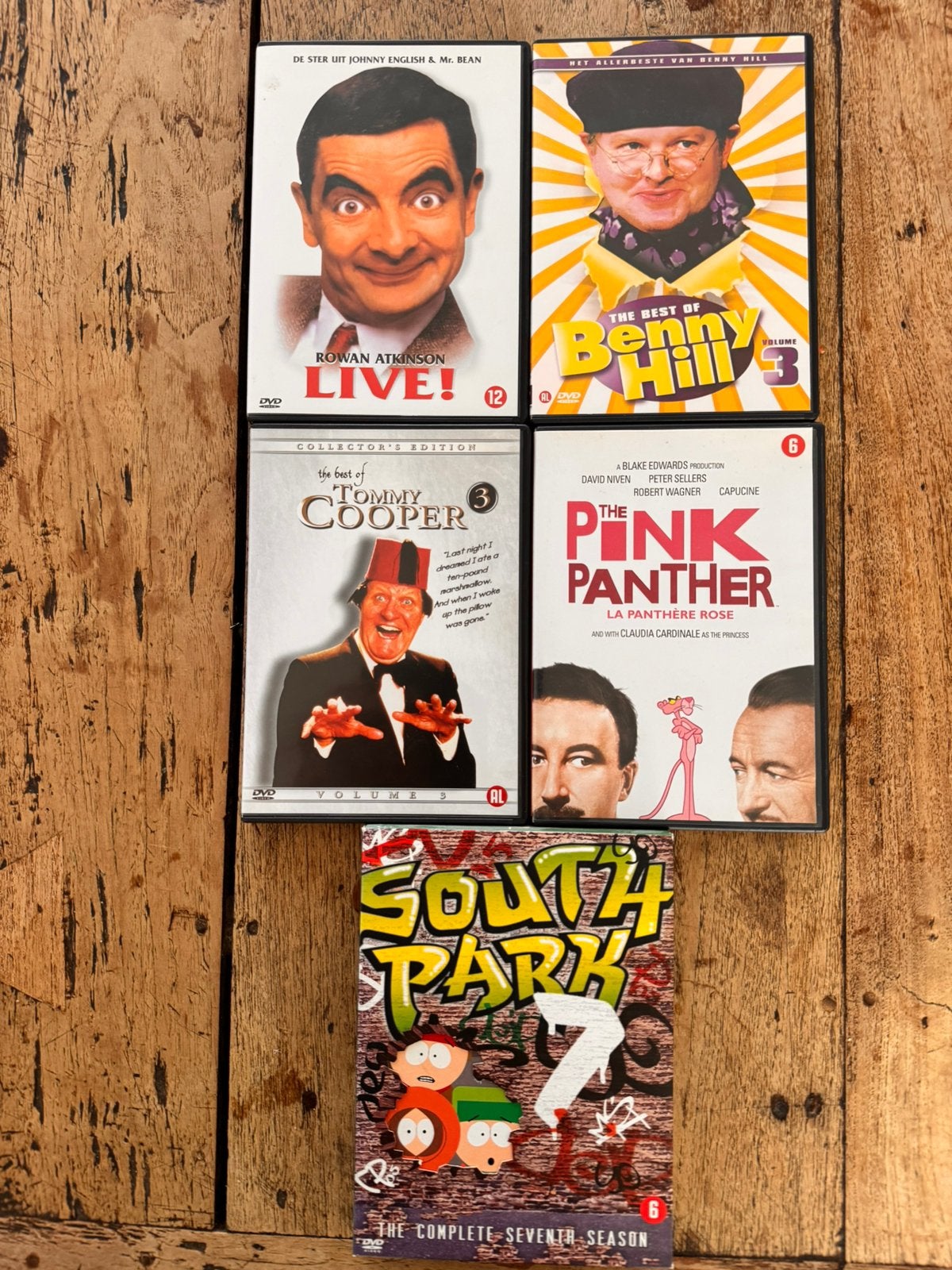 Benny Hill, Tommy Cooper, mr Bean, pink panther, Alle leeftijden, Ophalen, Zo goed als nieuw, Tv-programma of Sketches