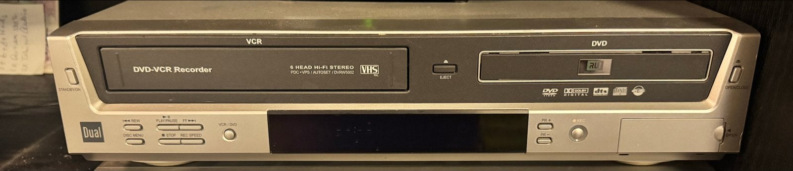 Dual DVD-VCR Recorder - VHS en DVD Speler/Recorder Combo, Audio, Tv en Foto, Videospelers, Ophalen, Gebruikt, VHS-speler of -recorder
