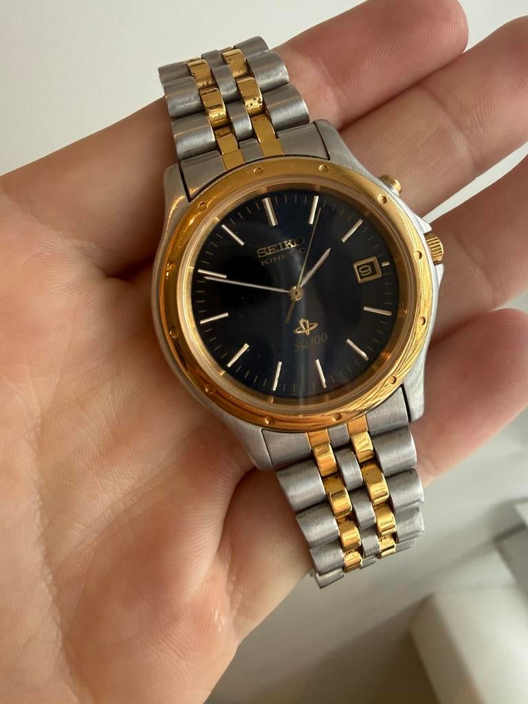 Seiko kinetic, Ophalen of Verzenden, Zo goed als nieuw, Zwart, IOS