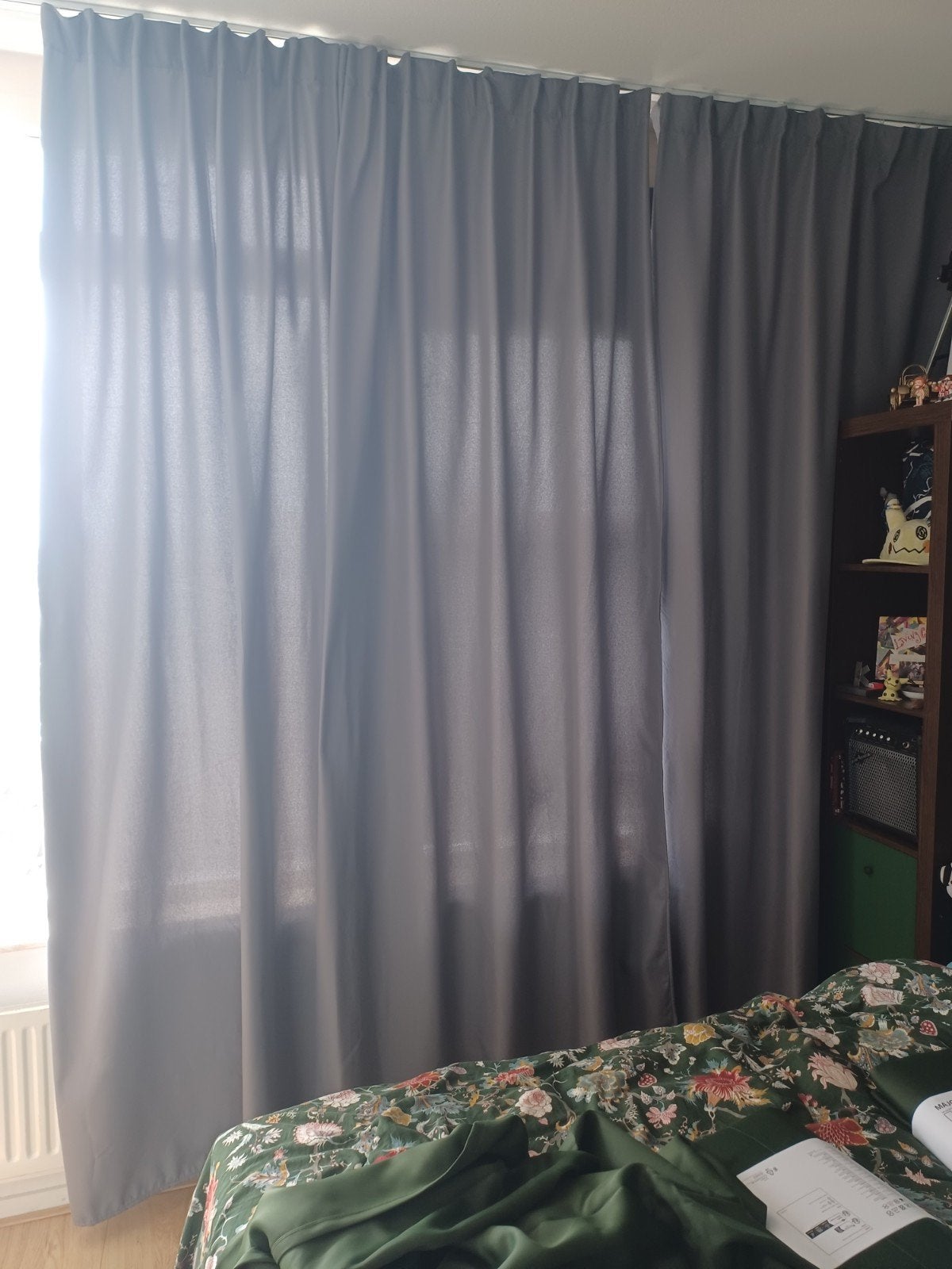 Grijs/ blauwe verduisterende gordijnen, Huis en Inrichting, Ophalen, Grijs, 100 tot 150 cm, 200 cm of meer