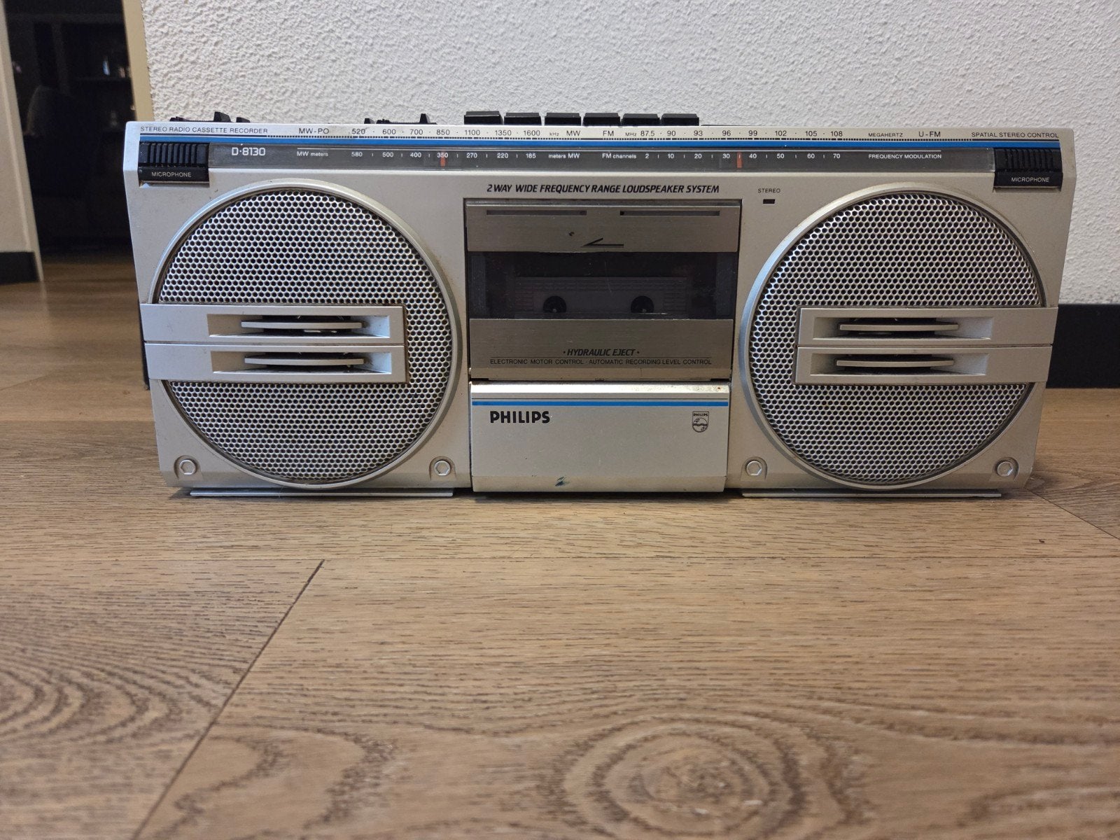 Vintage Philips D-8130 Stereo Radio Cassette Recorder, Ophalen of Verzenden, Gebruikt, Radio