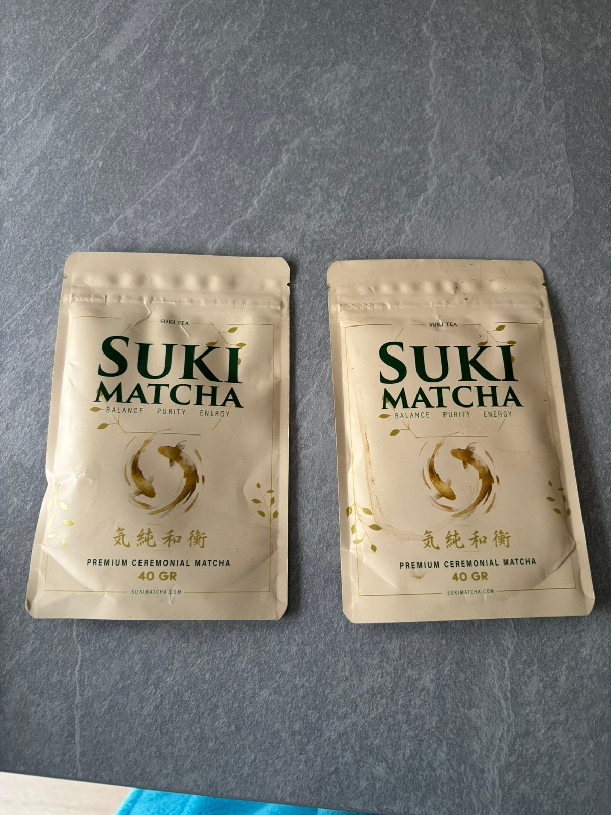 Twee zakjes Suki Matcha 40 gram, ongeopend., Verzenden