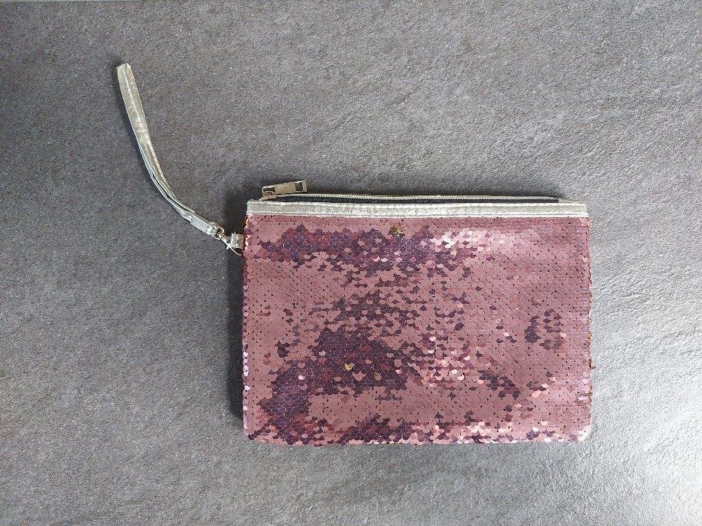 Toilettas met roze pailletten, Sieraden, Tassen en Uiterlijk, Ophalen of Verzenden, Zo goed als nieuw, Roze, Meisje