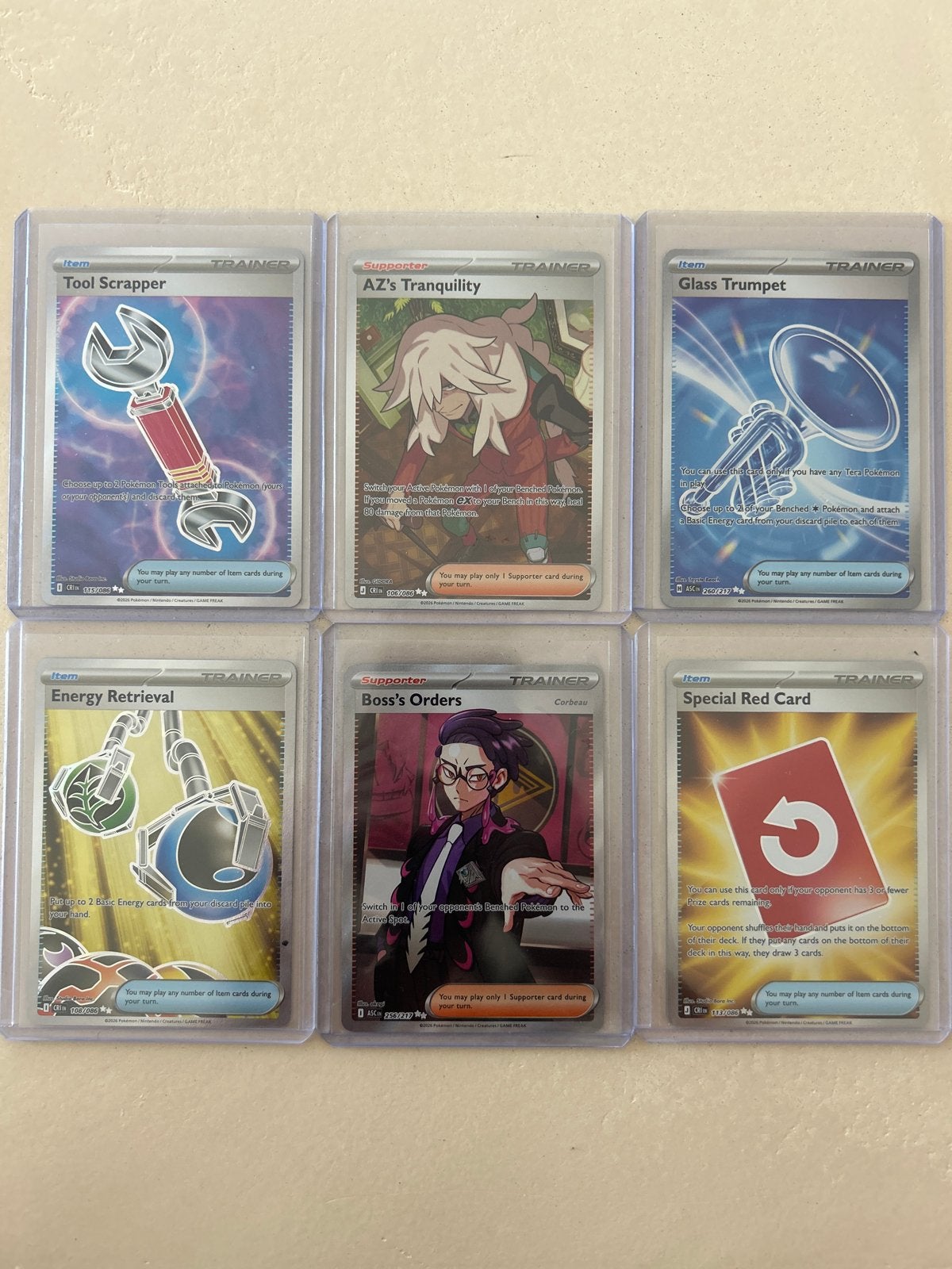 Pokémon Trainer Kaarten Set - 6 Stuks, Ophalen of Verzenden, Zo goed als nieuw, Meerdere kaarten
