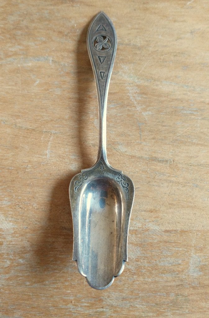 Zilveren suikerlepel art deco, Antiek en Kunst, Ophalen of Verzenden, Zilver