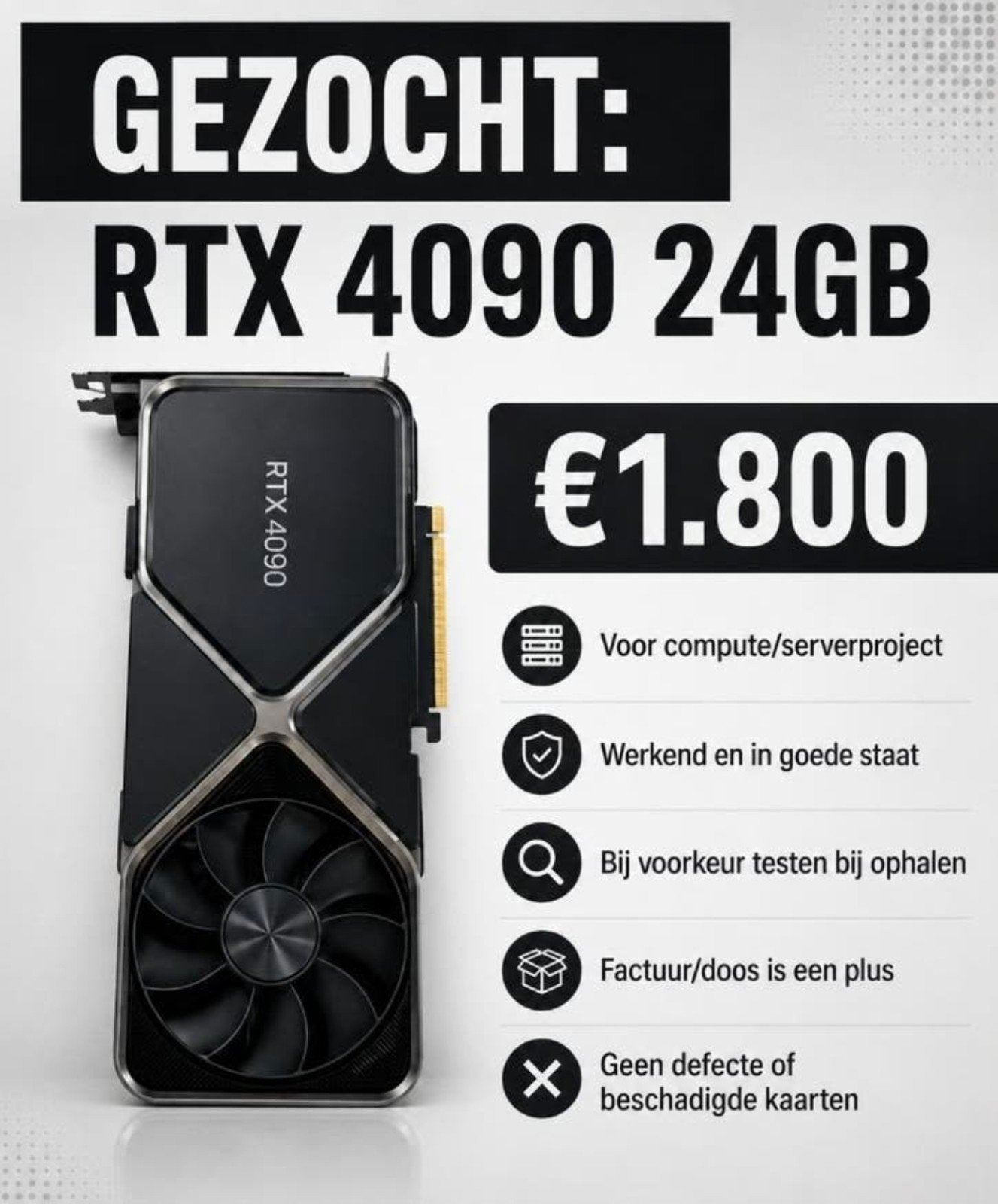 rtx 4090, GDDR6, PCI-Express 4, Ophalen of Verzenden, Zo goed als nieuw