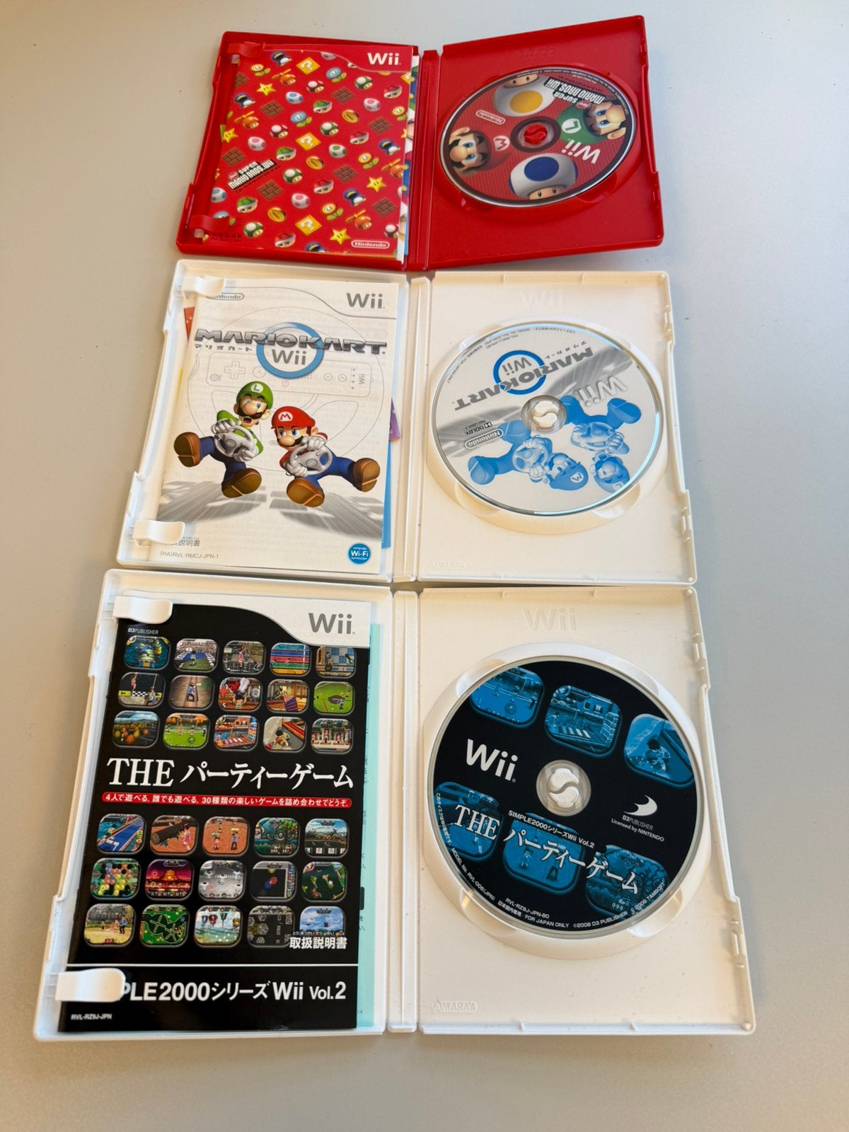 3 Japanse Nintendo Wii Games Mario Kart Mario Bros JPN Japan, 1 speler, Ophalen of Verzenden, Zo goed als nieuw, H