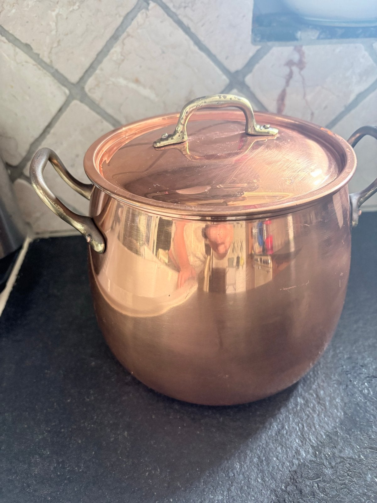 Koperen Kookpan met Deksel - Tagus Made in Portugal, Huis en Inrichting, Keuken | Potten en Pannen, Kookpan of Snelkookpan, Overige materialen