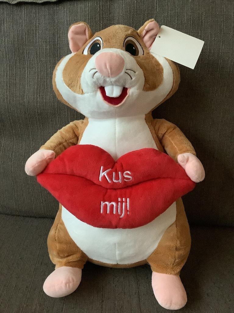 grote AH hamster Kus mij! Valentijn met lippen NIEUW 12,50, Ophalen of Verzenden, Nieuw, Overige typen