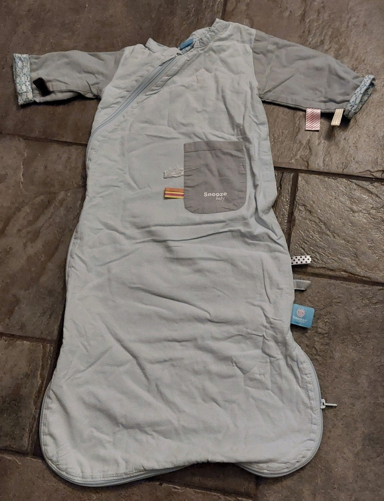 snooze baby slaapzak blauw maat 3 / 9 maanden met mouwen, Gebruikt, Slaapzak, Blauw, Overige merken