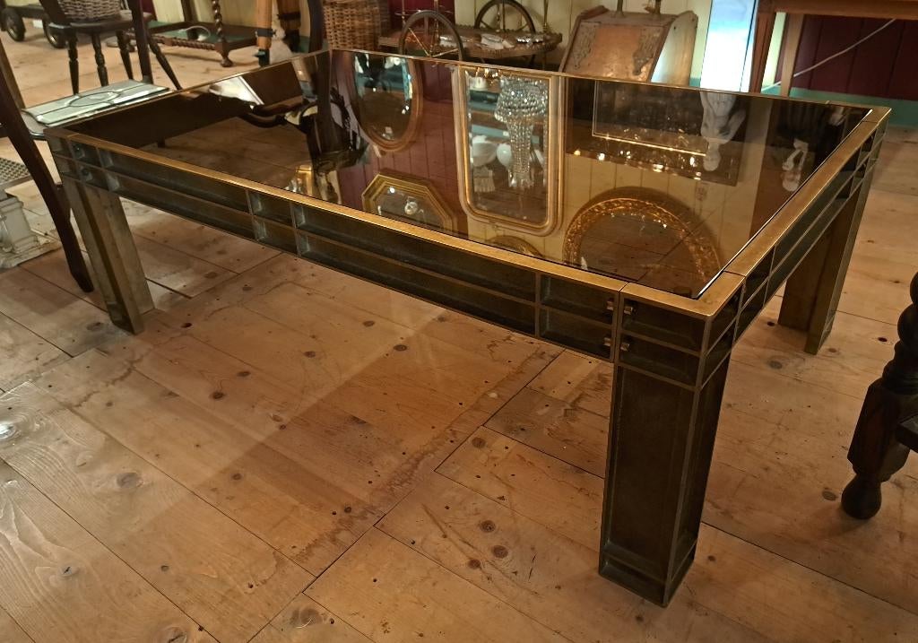 Bronzen salontafel Peter Ghyczy stijl 125 x 75 x 42 cm uniek, Ophalen, Gebruikt, 100 tot 150 cm, 50 tot 100 cm